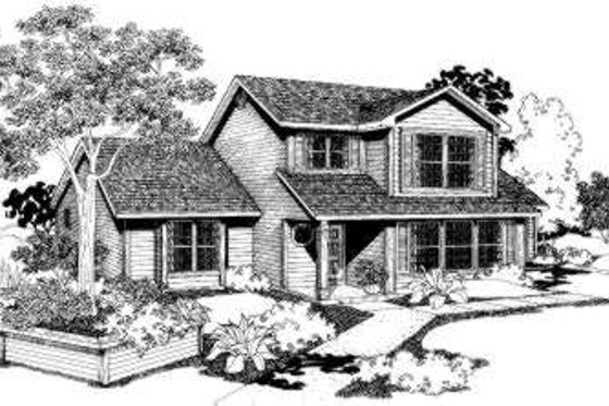 Exterior - Front Elevation for Traditional House Plan #303-106 - 3 bed, 2.5 bath
