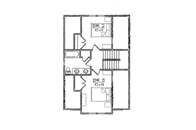 House Design - Floor Plan - Upper Floor for Craftsman House Plan #936-12 - 3 bed, 2 bath