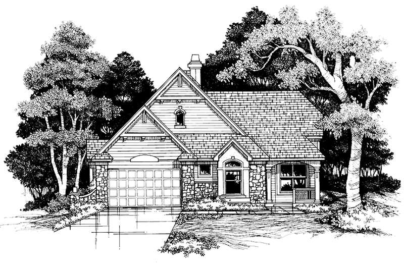 House Plan Design - European Exterior - Front Elevation Plan #320-650