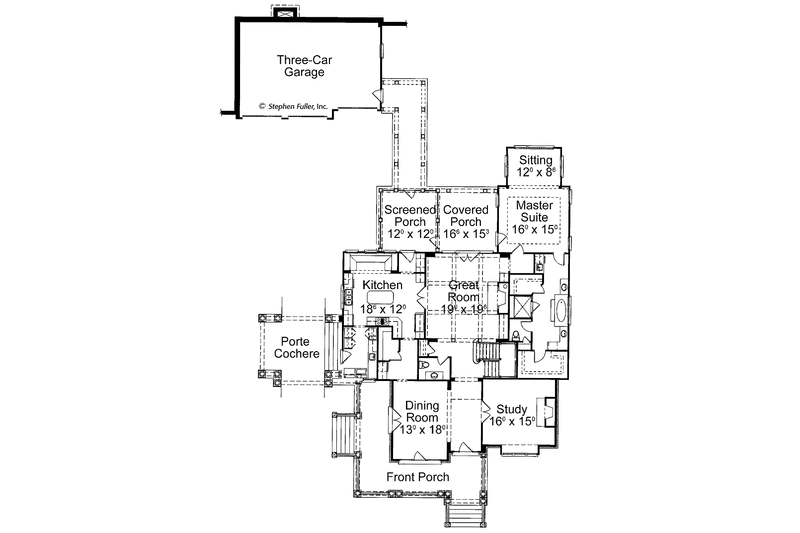 Home Plan - Floor Plan - Main Floor for Colonial House Plan #429-432 - 5 bed, 4.5 bath