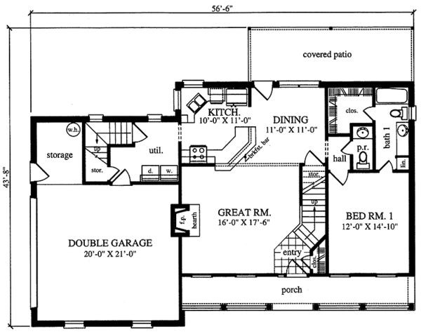 House Design - Country Floor Plan - Main Floor Plan #42-694