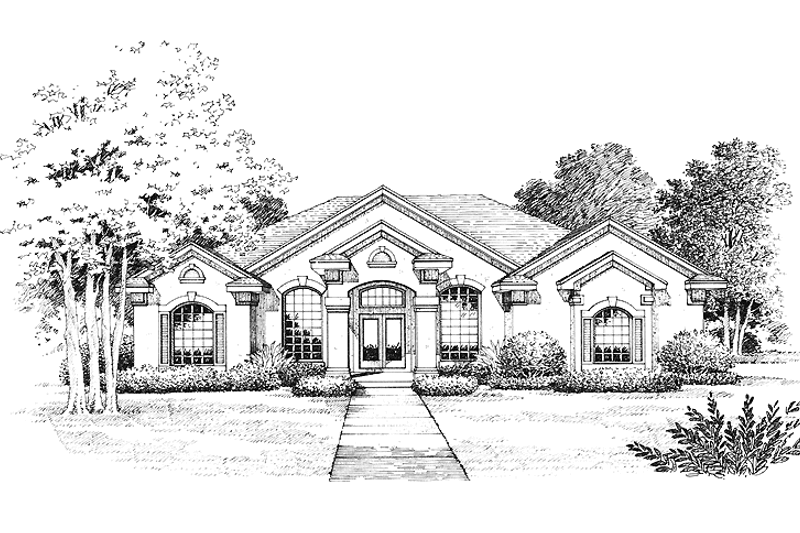 Dream House Plan - Mediterranean Exterior - Front Elevation Plan #417-638