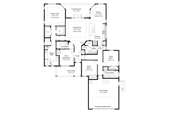 Floor Plan - Main Floor for Country House Plan #938-79 - 4 bed, 3 bath