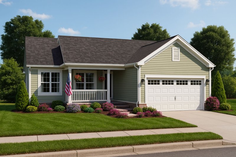 House Blueprint - Ranch Exterior - Front Elevation Plan #20-2270