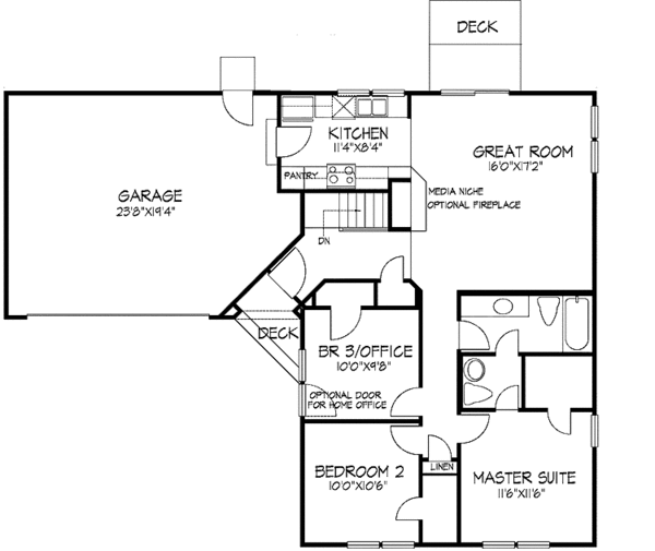 House Plan Design - Ranch Floor Plan - Main Floor Plan #320-864