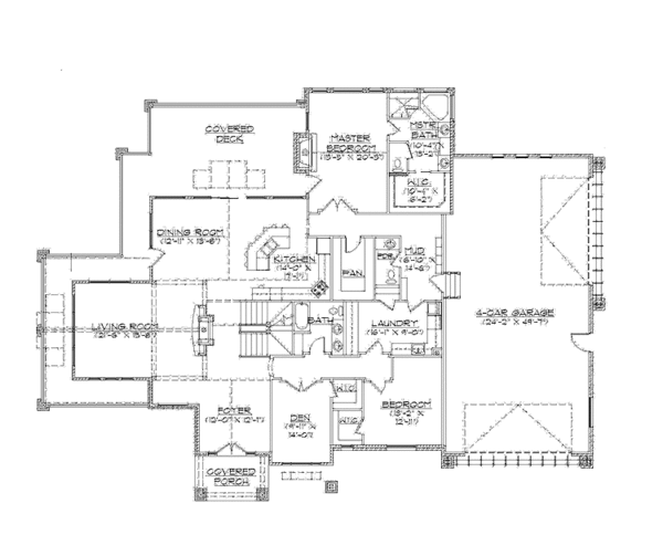 Architectural House Design - Craftsman Floor Plan - Main Floor Plan #945-70