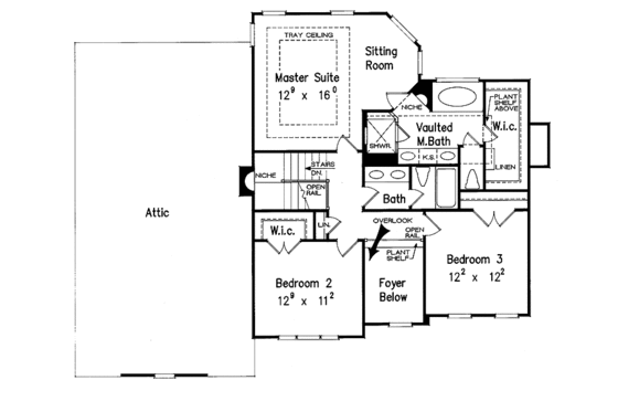 Floor Plan - Upper Floor for Colonial House Plan #927-154 - 4 bed, 3.5 bath