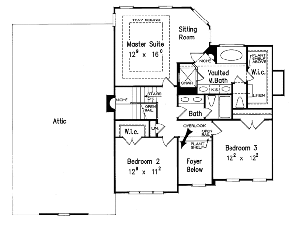 House Design - Colonial Floor Plan - Upper Floor Plan #927-154