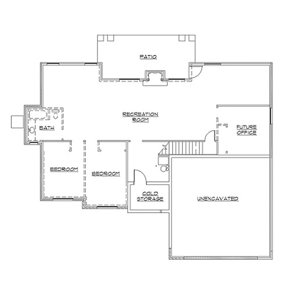 Home Plan - Traditional Floor Plan - Lower Floor Plan #945-84