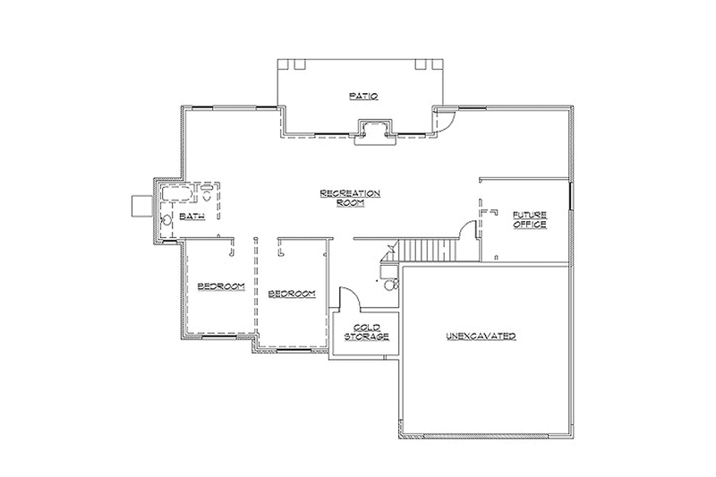 Home Plan - Floor Plan - Lower Floor for Traditional House Plan #945-84 - 3 bed, 2.5 bath