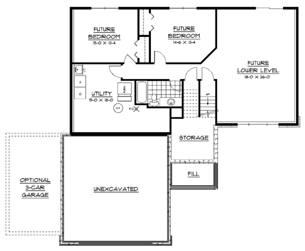 Dream House Plan - Contemporary Floor Plan - Lower Floor Plan #51-594