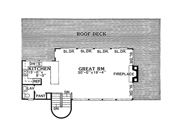 House Blueprint - Contemporary Floor Plan - Upper Floor Plan #314-280