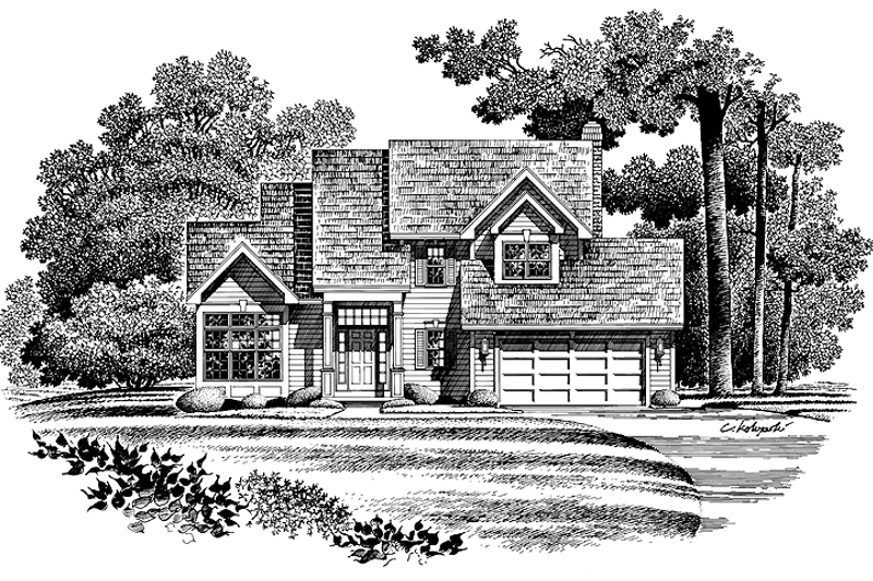 House Blueprint - Traditional Exterior - Front Elevation Plan #316-153