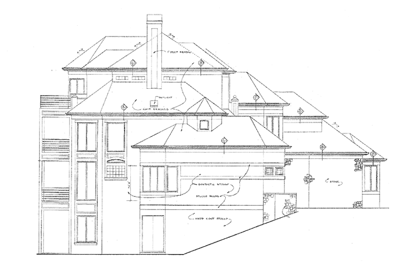 Architectural House Design - Exterior - Other Elevation for Mediterranean House Plan #453-201 - 4 bed, 5.5 bath