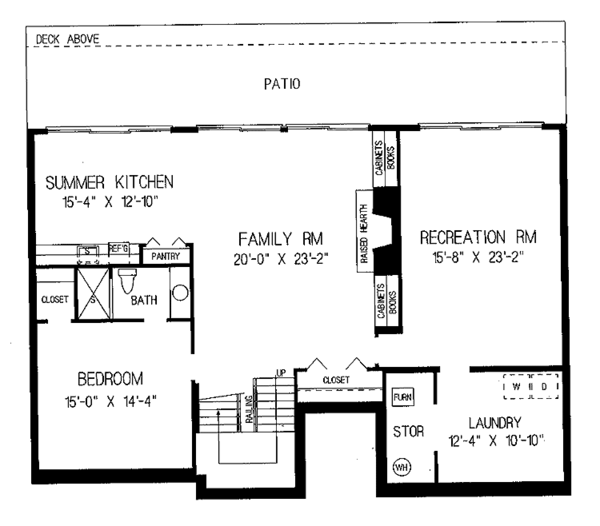 Architectural House Design - Contemporary Floor Plan - Lower Floor Plan #72-1058