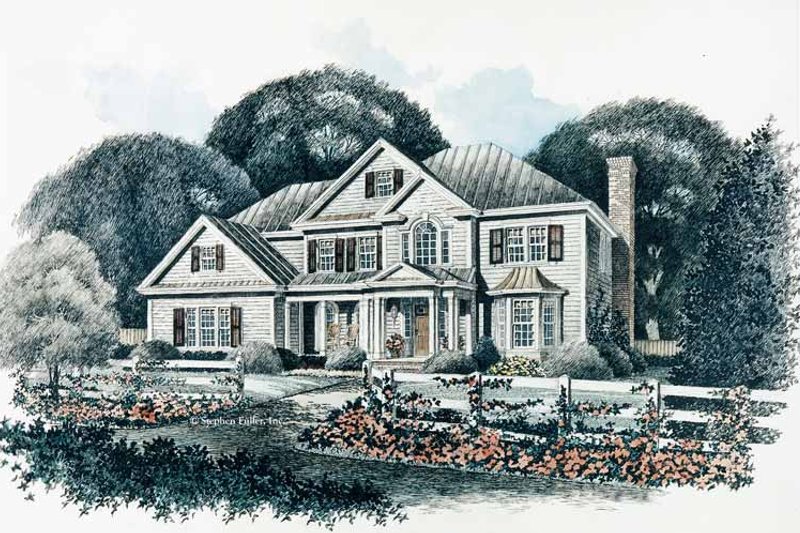 House Plan Design - Colonial Exterior - Front Elevation Plan #429-91