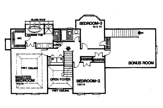 Floor Plan - Upper Floor for Colonial House Plan #30-286 - 3 bed, 2.5 bath