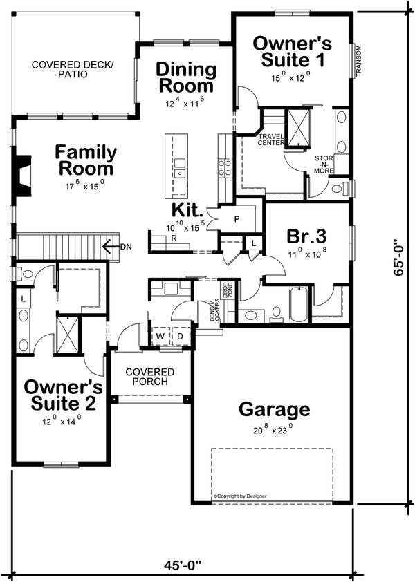 Contemporary Floor Plan - Main Floor Plan #20-2439