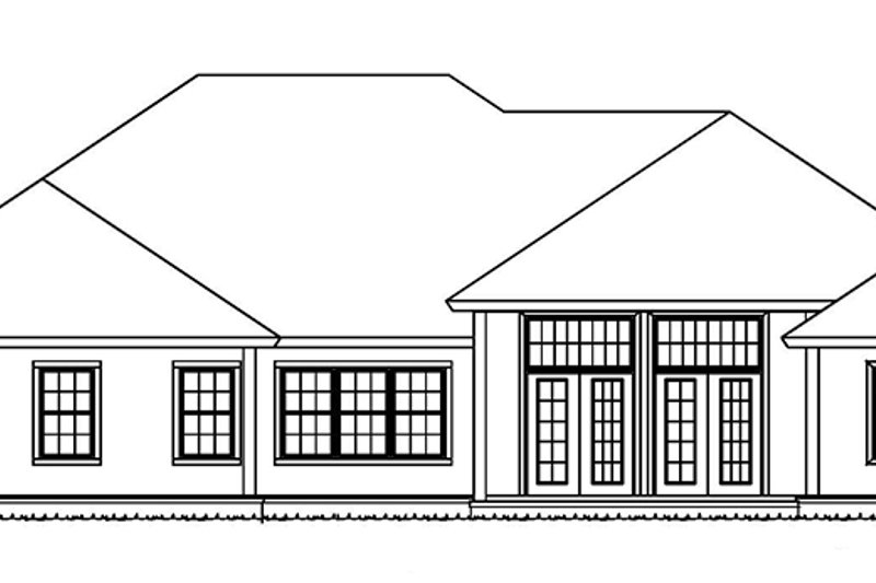 Dream House Plan - Exterior - Rear Elevation for Ranch House Plan #513-2159 - 4 bed, 3 bath