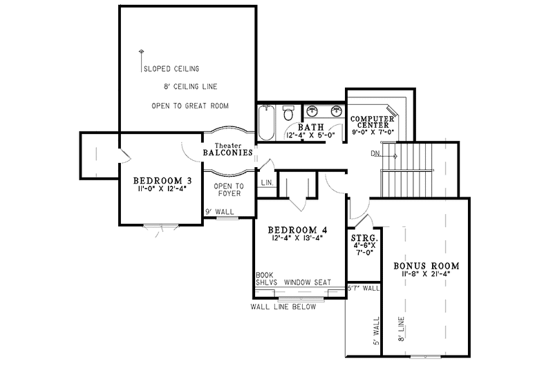Home Plan - Floor Plan - Upper Floor for Traditional House Plan #17-2987 - 4 bed, 3 bath
