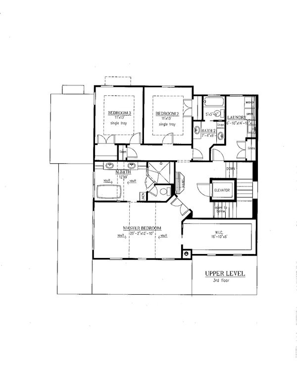 Architectural House Design - Southern Floor Plan - Upper Floor Plan #437-57