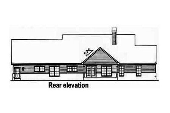 Exterior - Rear Elevation for Country House Plan #15-217 - 4 bed, 4 bath