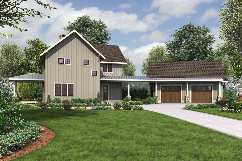 House Blueprint - Farmhouse Exterior - Front Elevation Plan #1088-4