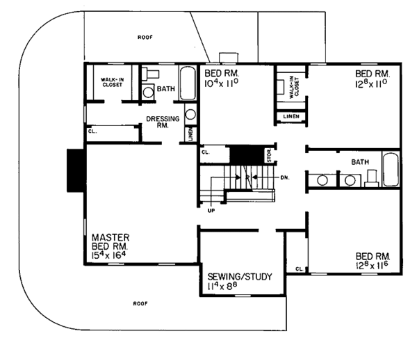 House Blueprint - Victorian Floor Plan - Upper Floor Plan #72-679