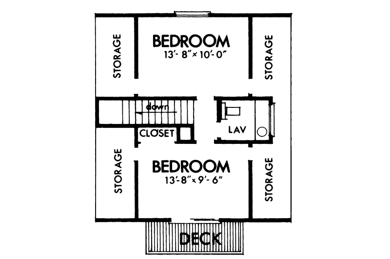 Architectural House Design - Floor Plan - Upper Floor for Contemporary House Plan #320-762 - 3 bed, 1.5 bath