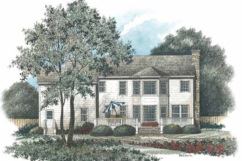Home Plan - Exterior - Rear Elevation for Colonial House Plan #429-89 - 4 bed, 3.5 bath