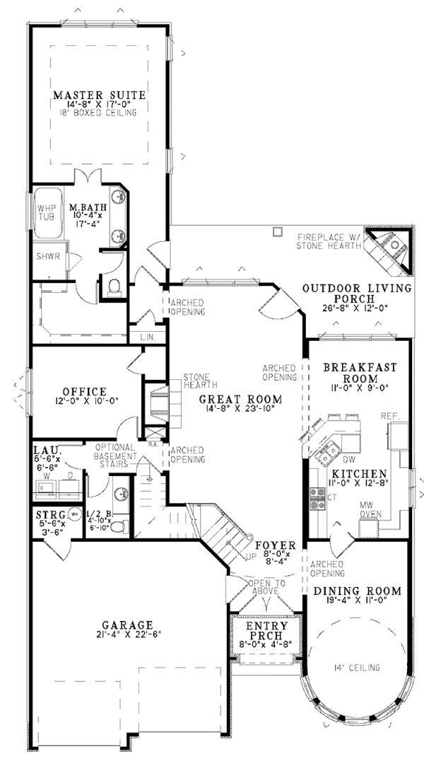 House Blueprint - European Floor Plan - Main Floor Plan #17-3284