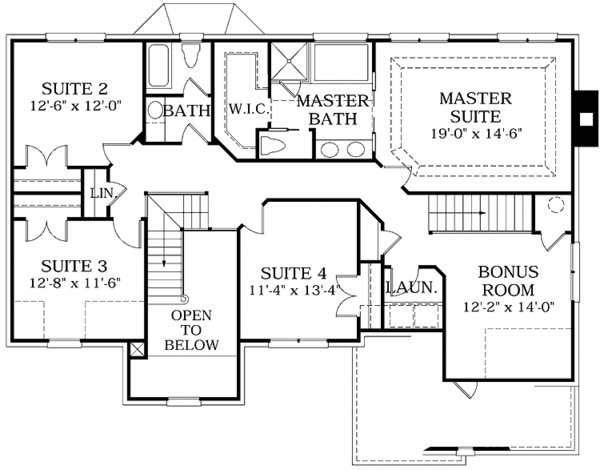 Home Plan - Traditional Floor Plan - Upper Floor Plan #453-139