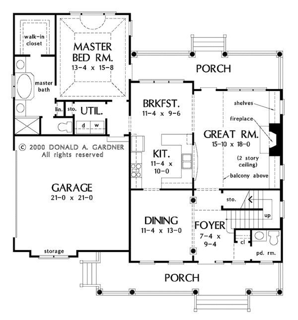 House Plan Design - Country Floor Plan - Main Floor Plan #929-552