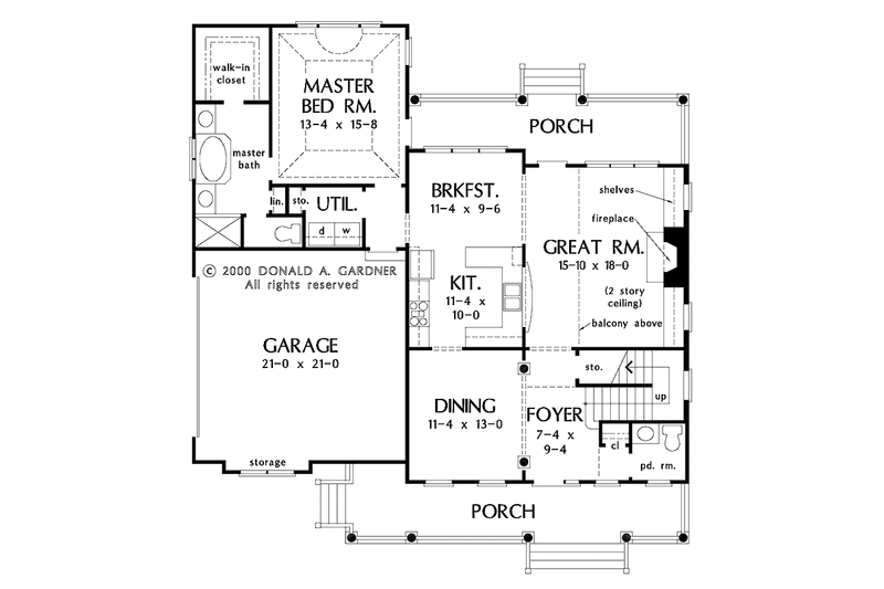 Architectural House Design - Floor Plan - Main Floor for Country House Plan #929-552 - 3 bed, 2.5 bath