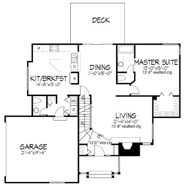 House Plan Design - Contemporary Floor Plan - Main Floor Plan #320-690