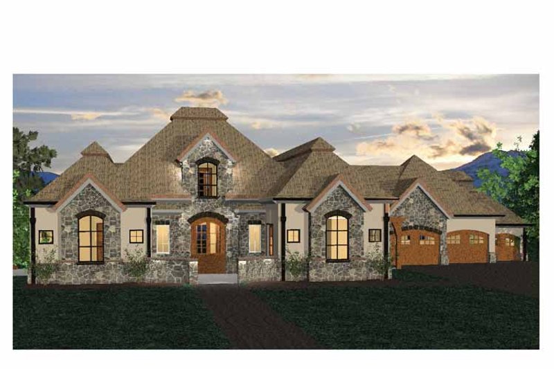 Architectural House Design - Exterior - Front Elevation 3 for Country House Plan #937-6 - 4 bed, 3 bath