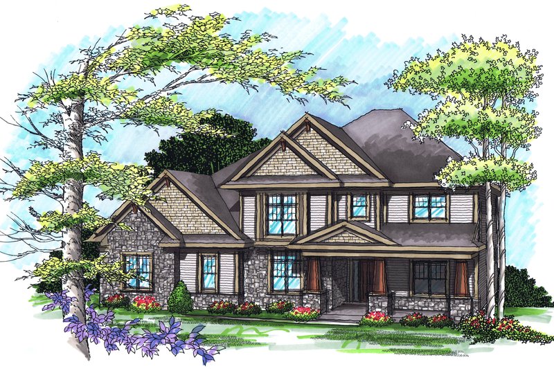 Dream House Plan - Traditional Exterior - Front Elevation Plan #70-1038