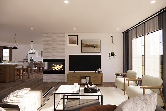 Interior - Family Room for Country House Plan #23-2463 - 3 bed, 2 bath