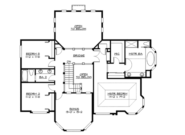Home Plan - Craftsman Floor Plan - Upper Floor Plan #132-244