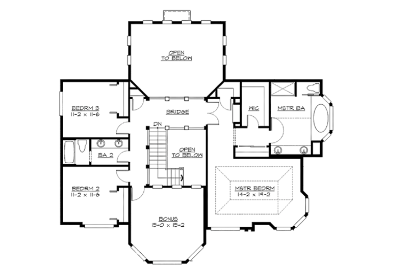 Home Plan - Floor Plan - Upper Floor for Craftsman House Plan #132-244 - 3 bed, 2.5 bath