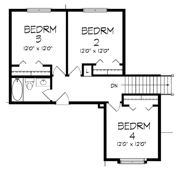 Architectural House Design - Country Floor Plan - Upper Floor Plan #320-1509