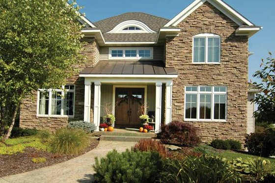 Exterior - Front Elevation 3 for European House Plan #928-101 - 5 bed, 5.5 bath