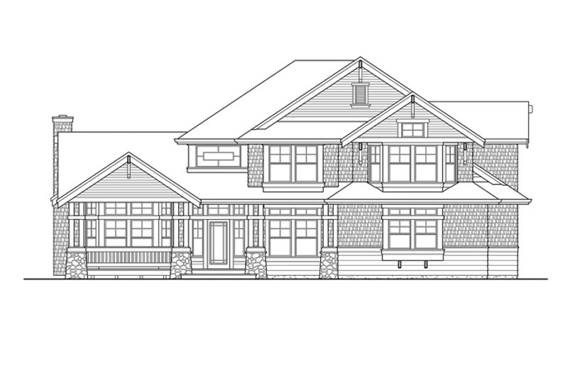 House Design - Exterior - Front Elevation 3 for Craftsman House Plan #132-406 - 4 bed, 2.5 bath