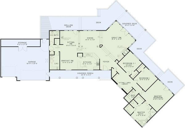 Country Floor Plan - Main Floor Plan #17-3467