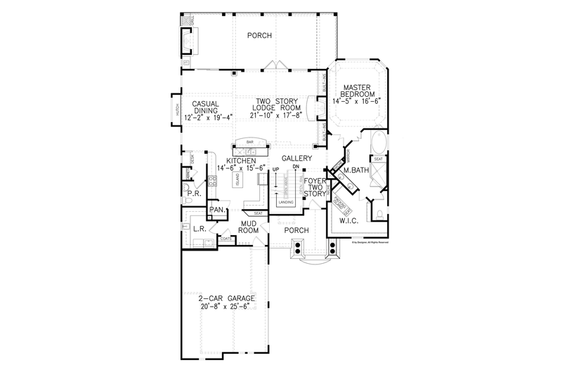 Dream House Plan - Floor Plan - Main Floor for Craftsman House Plan #54-374 - 4 bed, 3.5 bath