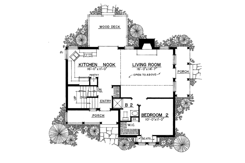 House Plan Design - Floor Plan - Main Floor for Victorian House Plan #1016-79 - 2 bed, 2 bath