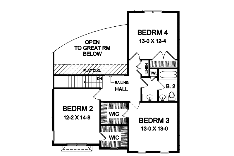Home Plan - Floor Plan - Upper Floor for Traditional House Plan #328-327 - 4 bed, 2.5 bath