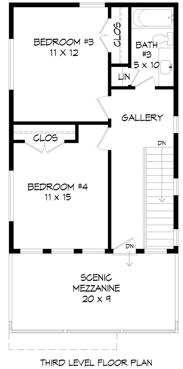 House Blueprint - Floor Plan - Upper Floor 1 for Contemporary House Plan #932-1412 - 3 bed, 3.5 bath