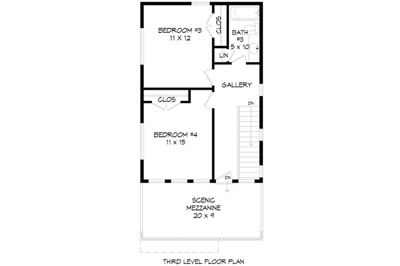 House Blueprint - Floor Plan - Upper Floor 1 for Contemporary House Plan #932-1412 - 3 bed, 3.5 bath