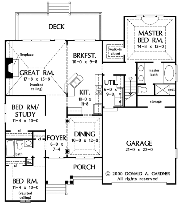 House Plan Design - Ranch Floor Plan - Main Floor Plan #929-585